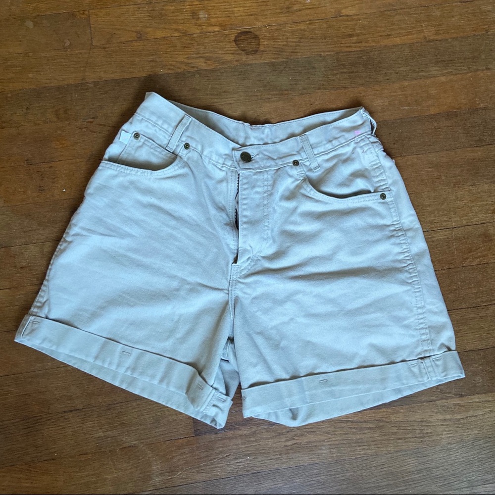 High Waisted Khaki Shorts